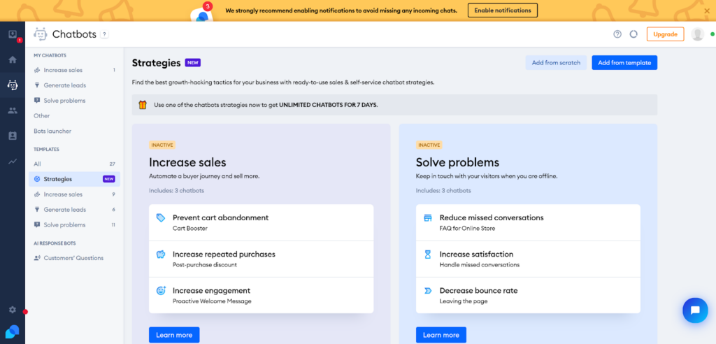 Tidio - chatbot stratégiák